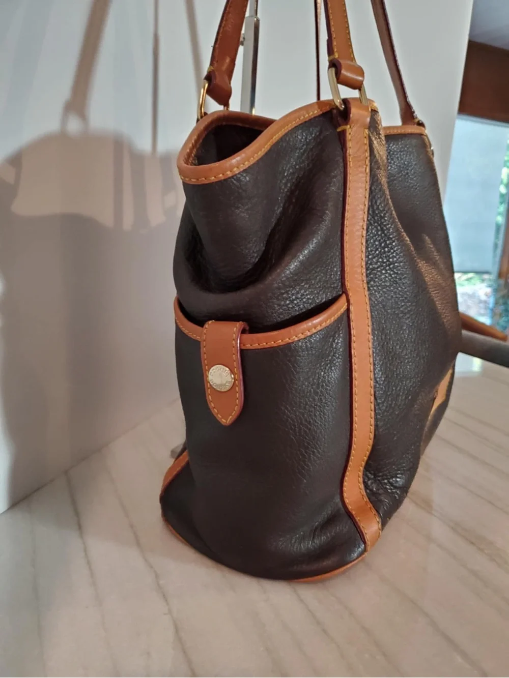 DOONEY & BOURKE Florentine Kristen Black Leather Shoulder Tote‎ Bag VTG